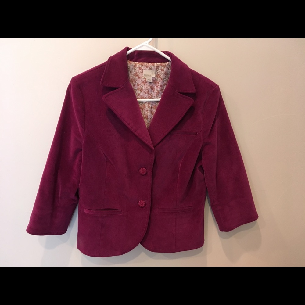 Raspberry Velvet Blazer
